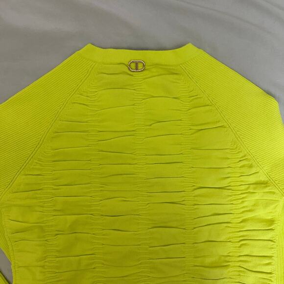 Twinset Kids' Shirred Cardigan In Yellow Neon Size 14 Brand‎ New - Picture 12 of 13